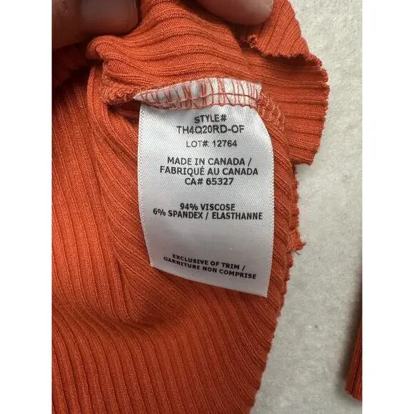 The Range Alloy Ribbed Banded Long Sleeve Top Womens Large Blood Orange - Picture 6 of 7